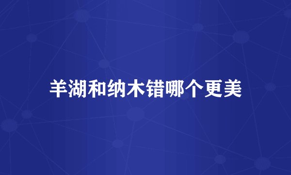 羊湖和纳木错哪个更美