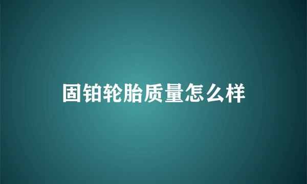 固铂轮胎质量怎么样