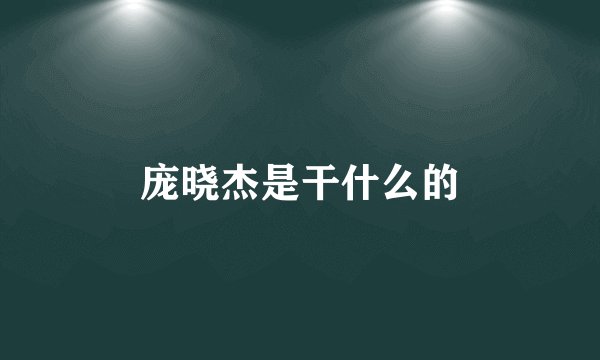 庞晓杰是干什么的