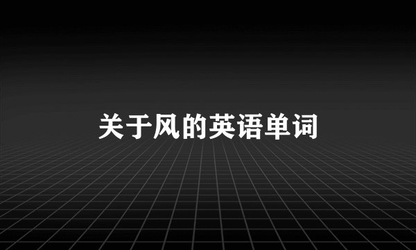 关于风的英语单词
