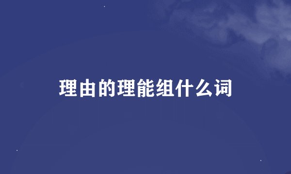 理由的理能组什么词