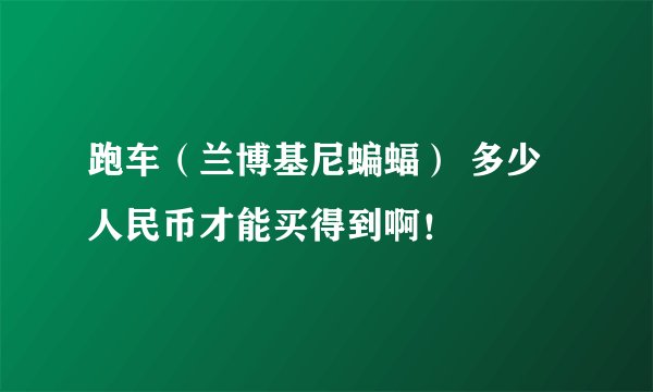 跑车（兰博基尼蝙蝠） 多少人民币才能买得到啊！