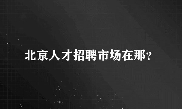 北京人才招聘市场在那？