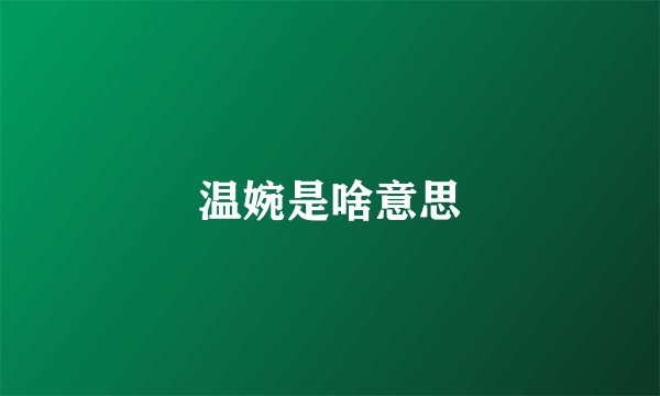 温婉是啥意思