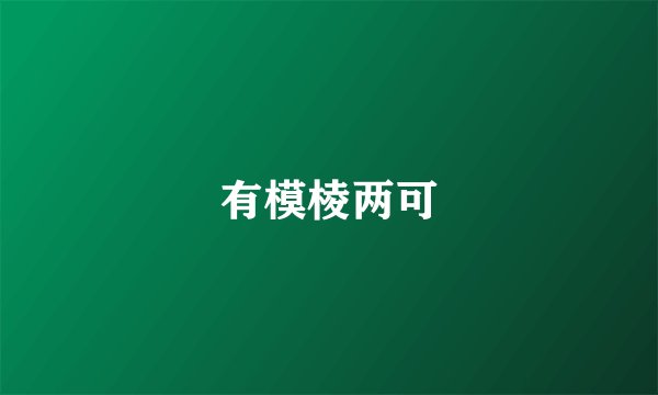 有模棱两可