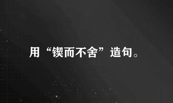 用“锲而不舍”造句。