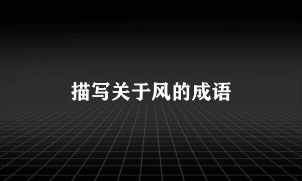 描写关于风的成语