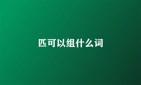 匹可以组什么词