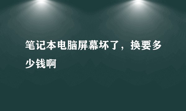 笔记本电脑屏幕坏了，换要多少钱啊