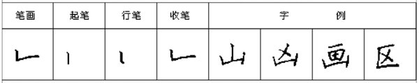 笔画竖折怎么写