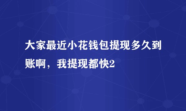 大家最近小花钱包提现多久到账啊，我提现都快2