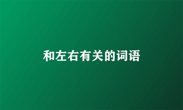 和左右有关的词语