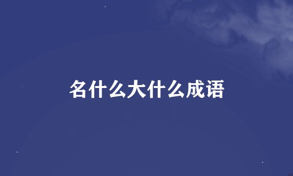 名什么大什么成语
