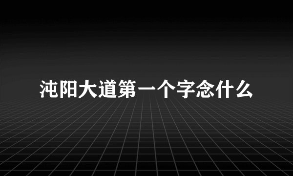 沌阳大道第一个字念什么
