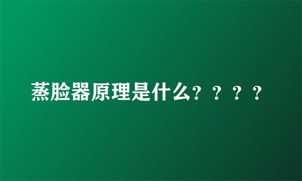 蒸脸器原理是什么？？？？