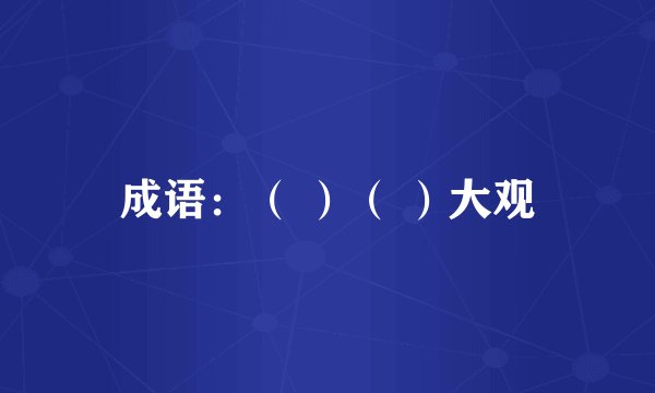 成语：（ ）（ ）大观
