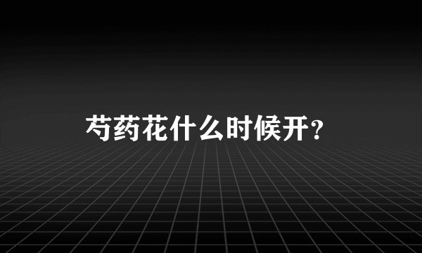 芍药花什么时候开？