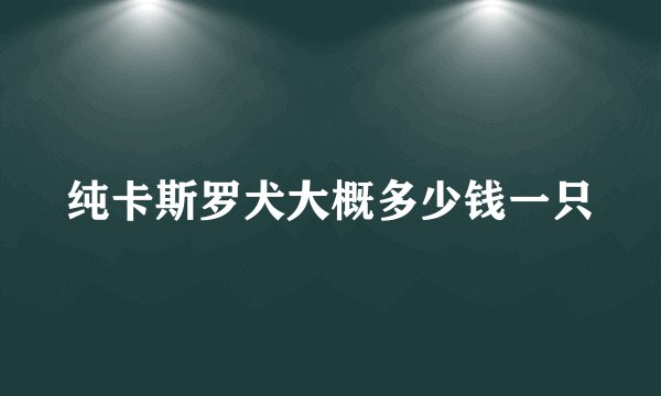 纯卡斯罗犬大概多少钱一只