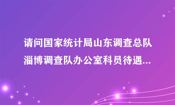 请问国家统计局山东调查总队淄博调查队办公室科员待遇如何？！！！