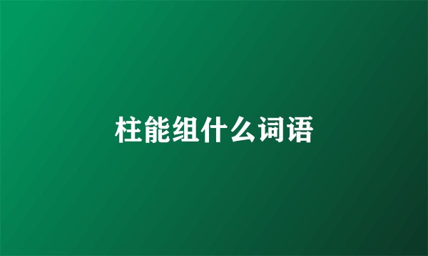 柱能组什么词语