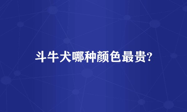 斗牛犬哪种颜色最贵?