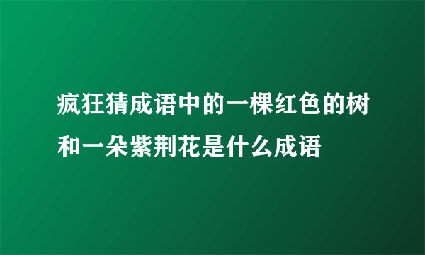 疯狂猜成语中的一棵红色的树和一朵紫荆花是什么成语