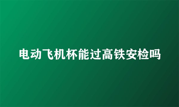 电动飞机杯能过高铁安检吗