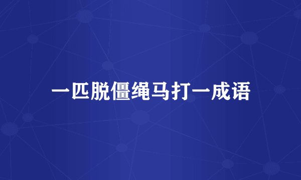 一匹脱僵绳马打一成语