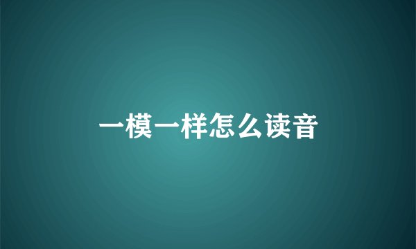 一模一样怎么读音