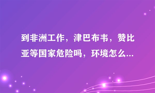 到非洲工作，津巴布韦，赞比亚等国家危险吗，环境怎么样/、 我们中国人过去适应吗?