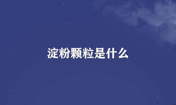 淀粉颗粒是什么