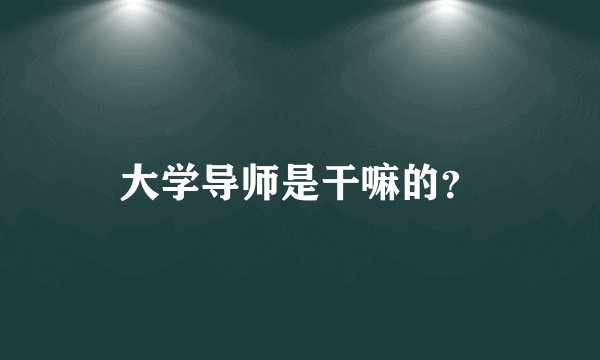 大学导师是干嘛的？