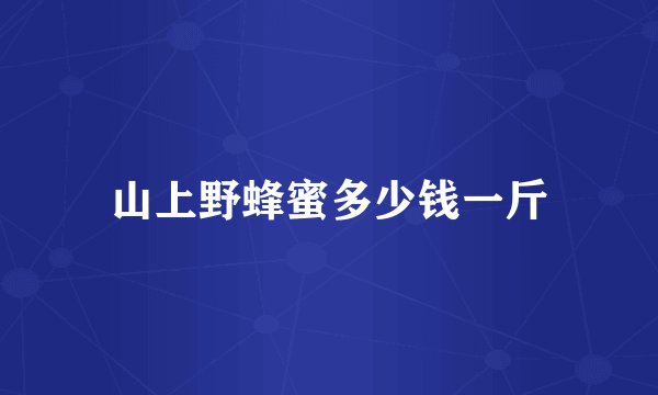 山上野蜂蜜多少钱一斤