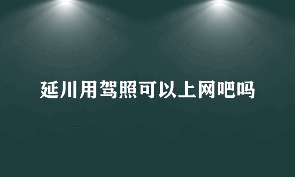 延川用驾照可以上网吧吗
