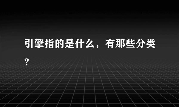引擎指的是什么，有那些分类？
