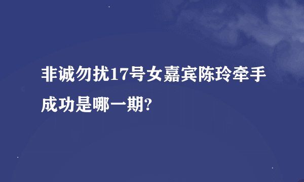 非诚勿扰17号女嘉宾陈玲牵手成功是哪一期?