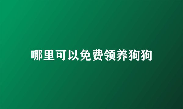 哪里可以免费领养狗狗