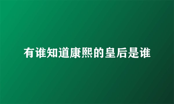 有谁知道康熙的皇后是谁