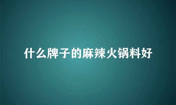 什么牌子的麻辣火锅料好