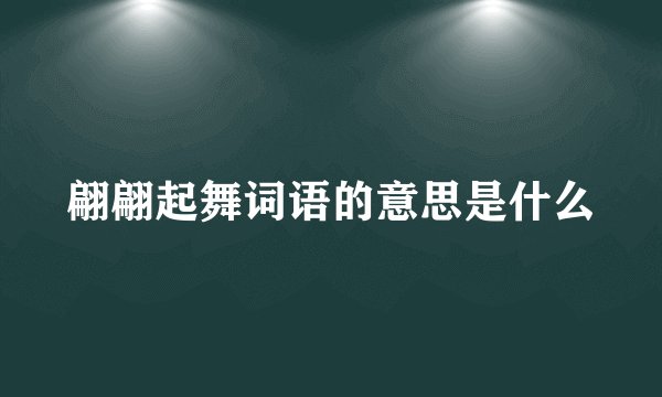 翩翩起舞词语的意思是什么