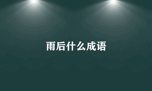 雨后什么成语
