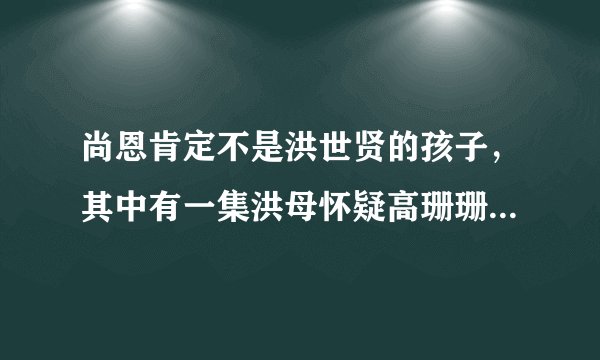 尚恩肯定不是洪世贤的孩子，其中有一集洪母怀疑高珊珊是品如，给早餐中加入蜂蜜，因为她对蜂蜜过敏，