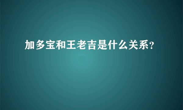 加多宝和王老吉是什么关系？