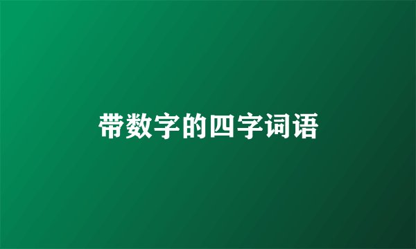 带数字的四字词语