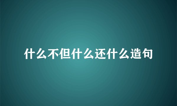 什么不但什么还什么造句