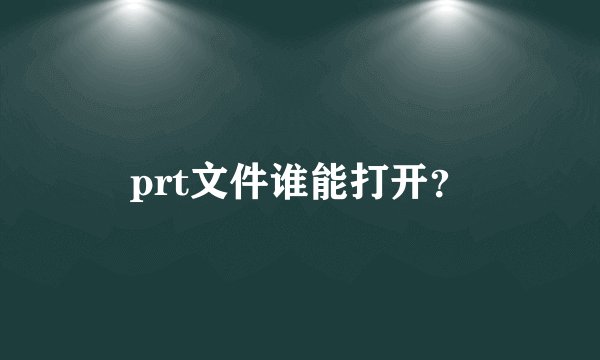 prt文件谁能打开？