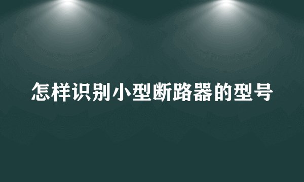 怎样识别小型断路器的型号