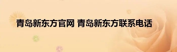 青岛新东方官网 青岛新东方联系电话