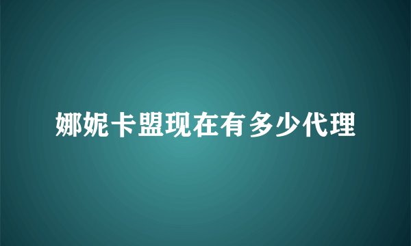 娜妮卡盟现在有多少代理