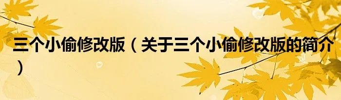 三个小偷修改版（关于三个小偷修改版的简介）